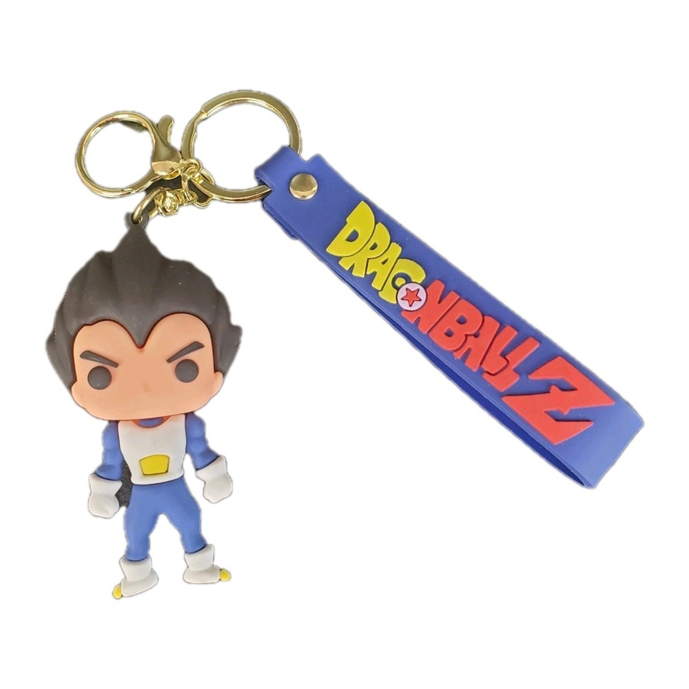 Vegeta Dragon Ball Z Keychain Wristlet Clip Rubber Cartoon Anime Accessories